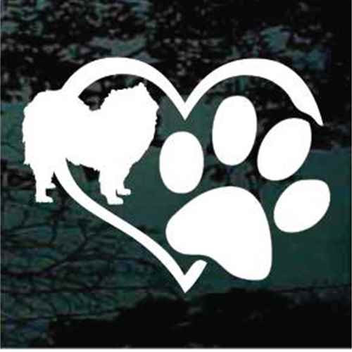 Samoyed Heart Paw car window decals stickers