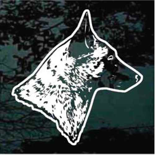 Detailed Belgian Malinois Head car window decals stickers