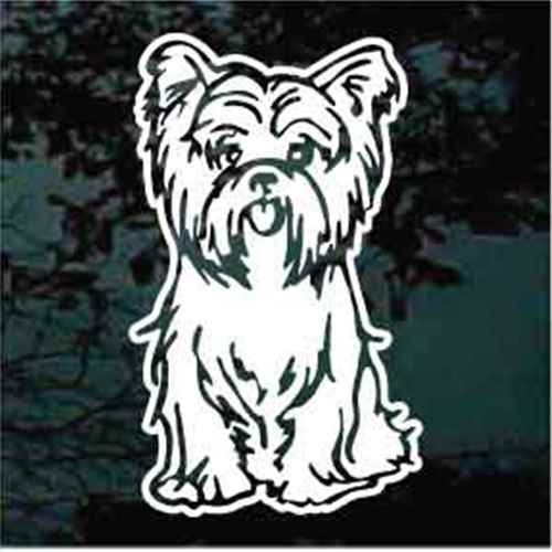 Yorkshire Terrier Sitting car window decals stickers