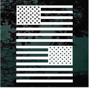 Set of American Flag Flat Single Color decals stickers