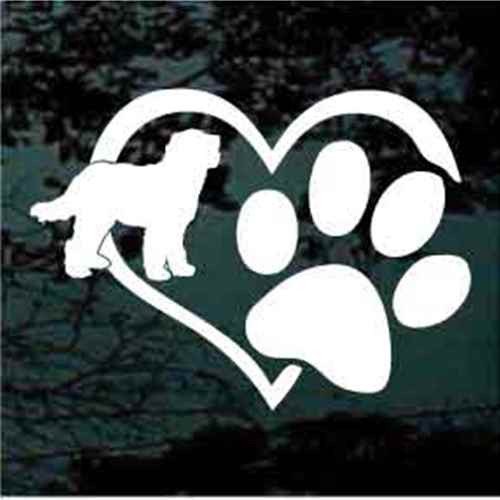 Goldendoodle Heart Paw car window decals stickers