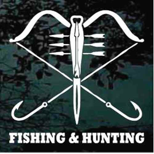 Fishing & Hunting Bow & Arrows Window Decals