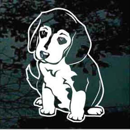Beagle Puppy Sitting car window decals stickers