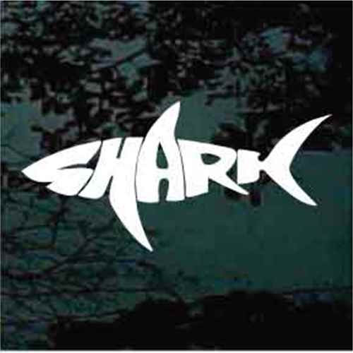 Shark In Letters Window Decals