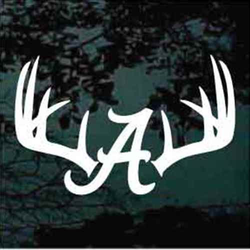 Deer Antlers Alabama Monogram car window decals stickers