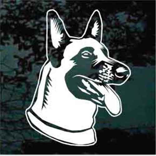 Friendly Belgian Malinois Head car window decals stickers