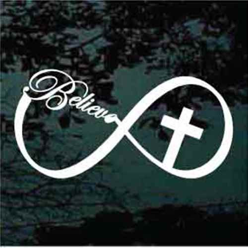 Believe Infinity Cross car window decals stickers Believe Infinity Cross car window decals stickers