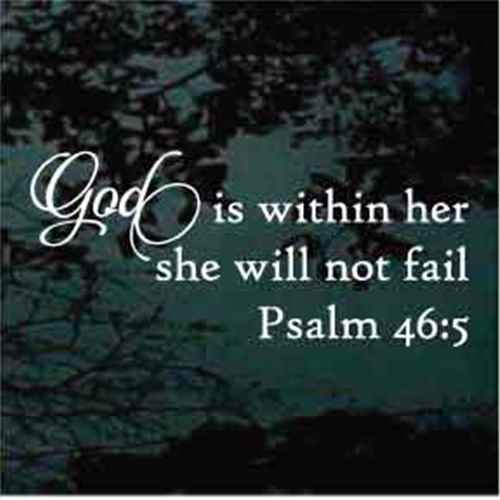 God Is Within Her She Will Not Fail Christian Decals