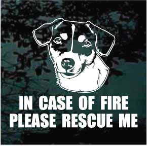 Fire Rescue Jack Russell Terrier car window decals stickers