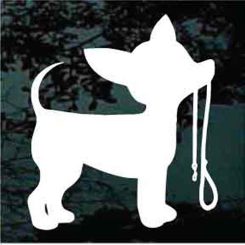 Solid Chihuahua With Leash Window Decals