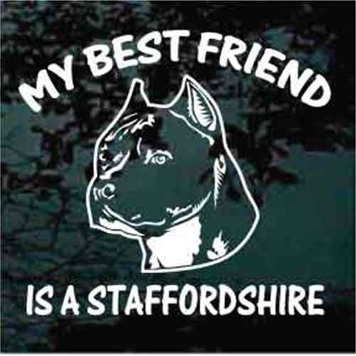 Best Friend Amstaff Head car window decals stickers