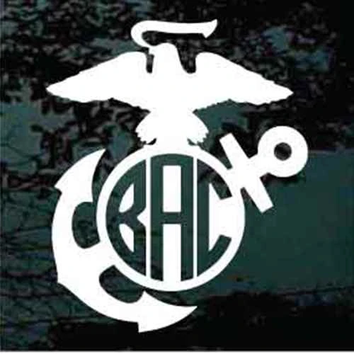 USMC Marines Monogram car window decals stickers