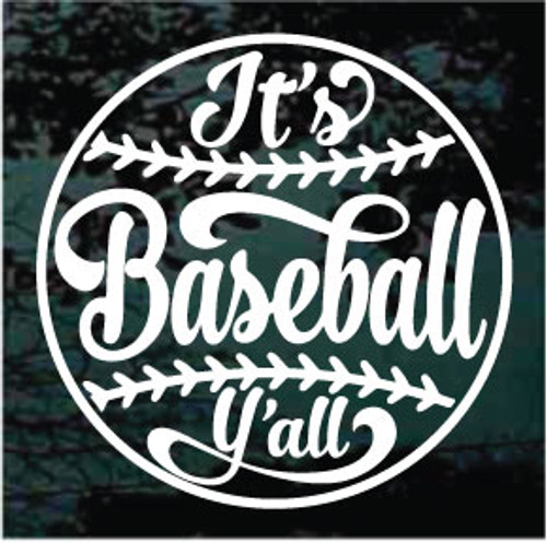 It's Baseball Y'all Baseball car window decals stickers