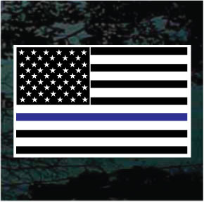 Thin Blue Line American Flag car window decals stickers