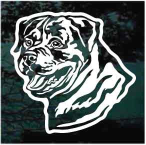 Happy Rottweiler Face car window decals stickers