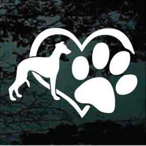 Whippet Heart Paw car window decals stickers