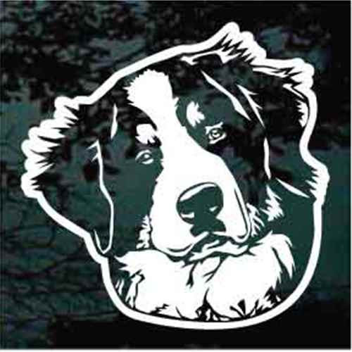 Bernese Mountain Dog Head car window decals stickers