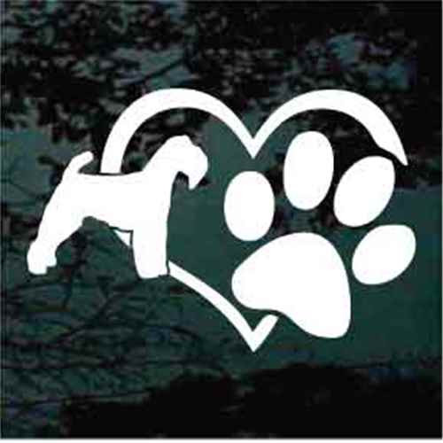 Welsh Terrier Heart Pawl car window decals stickers
