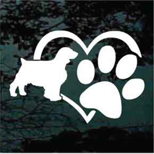 Welsh Springer Spaniel Heart Paw car window decals stickers