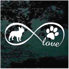Frenchie Infinity Love car window decals stickers