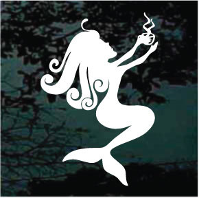 Mermaid With Coffee car window decals stickers