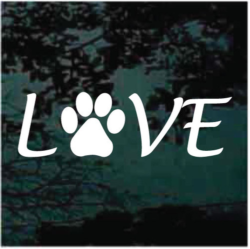 Love Dog Paw Print car window decals stickers