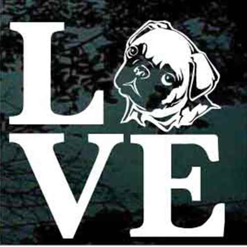 Pug Love car window decals stickers
