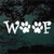 Woof Paw Prints car window decals stickers