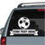 Soccer Ball Cartoon With Hands decals stickers