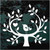 Folk Art Love Bird In Tree decals stickers