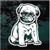 Pug Puppy Sitting car window decals stickers