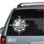 Waving American Flag Navigation Compass decals stickers