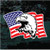Waving American Flag With Eagle Head car window decals stickers