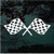 Checkered Race Flags Crossed car window decals stickers