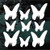 Butterfly Silhouette 03 Set of 9 Window Decals