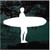 Classic Surfer Holding Surfboard Window Decal