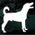Friendly Dog Silhouette car window decals stickers