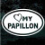 Love My Papillon Oval car window decals stickers
