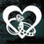 Heart With Interlocking Wedding Rings Window Decals