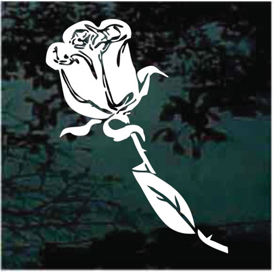 Long Stemmed Rose Car Decals & Stickers | Decal Junky