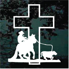 Calf Roping Sticker Calf Roping at the Cross Decal & Window Sticker