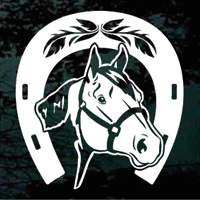 Quarter Horse Horseshoe Decals & Window Stickers Design 01