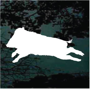 Wild Boar Hog Running Car Decals & Window Stickers | Decal Junky