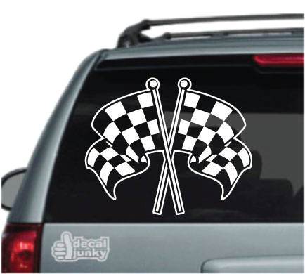 Checkered Flag Vinyl Die Cut Racing Decals