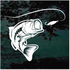 Largemouth Bass Chasing Fishing Lure Under Water - Largemouth Bass Fishing  Gifts - Sticker