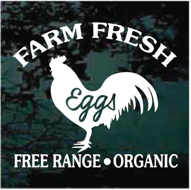 Farm Fresh Eggs Free Range Organic Car Window Decals & Stickers