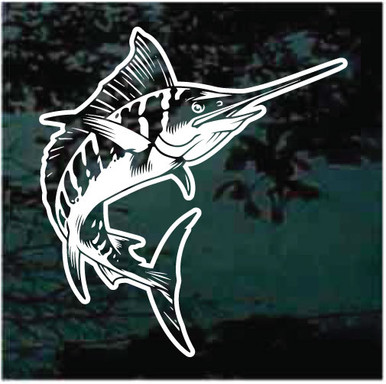 Marlin Boat Ocean Fishing Fish Fisherman Car Bumper Vinyl Sticker Decal  4X5