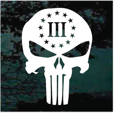3 Percenter Skull Decals Stickers for Cars Trucks Windows
