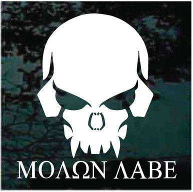 Pack De 10 Calcomanías 'Molon Labe' Con Calavera Espartana Y Bandera Americana | Vinilo Mate 3M, Para Vehículos, Cascos, Yetis