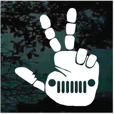 Jeep Wave Peace Sign Jeep Decals & Stickers | Decal Junky